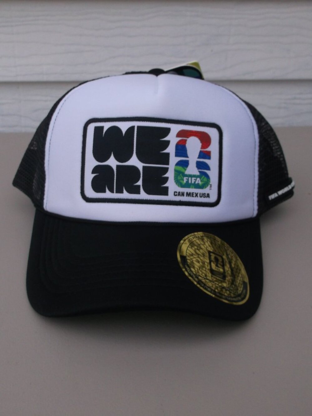 NWT FIFA World Cup 2026 “WE ARE 26” Foam Trucker Hat Black/White